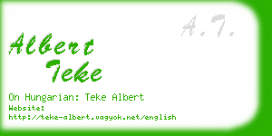 albert teke business card